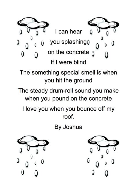 Rain Poems Mr Kirklands Amazing Class