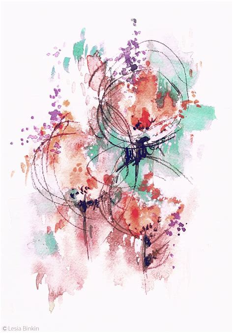 Watercolor Abstract Flower Painting Watercolor Paintings