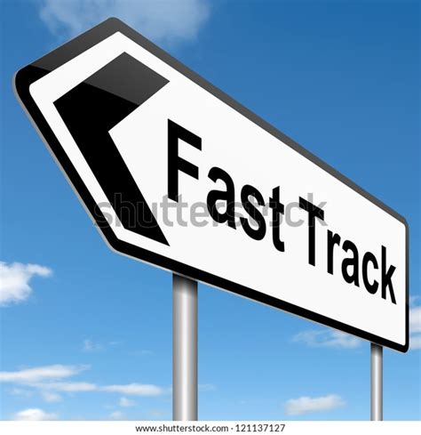 Illustration Depicting Roadsign Fast Track Concept Stok İllüstrasyon