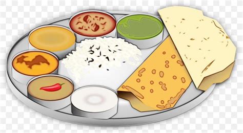 Indian Cuisine Gujarati Cuisine Clip Art Thali Food Png 1280x704px