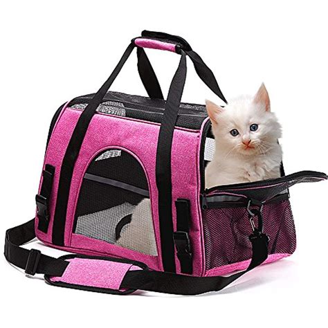 Pet Carrier Airline Approved Collapsible Soft Pink Cat Carrier Travel