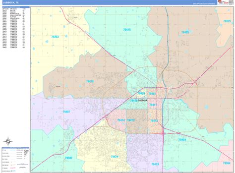 Lubbock Texas Zip Code Maps Color Cast