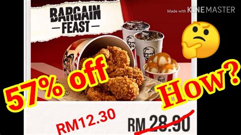 Kfc 50 Off Malaysia How To Get 50 Off Kfc Bargain Feast 6pc Bucket Youtube