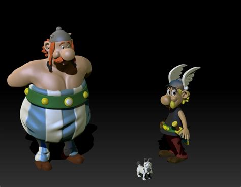 stl file asterix and obelix idefix and 2 roman・design to download and 3d print・cults