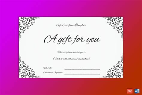 Artistic Frame Gift Certificate Template Gct My Xxx Hot Girl