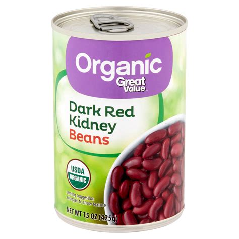 Great Value Organic Dark Red Kidney Beans 15 Oz