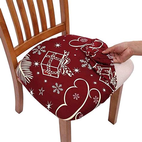 Sixcup Stretch Chair Seat Covers For Dining Room Removable Washable
