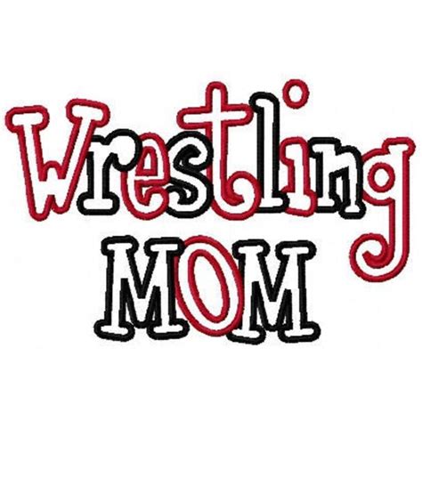 Wrestling Mom 2 Color Embroidery Machine Applique Design 2395 Etsy