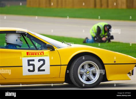 Yellow 355 Ferrari Sports Car At A Local Race Stock Photo Alamy