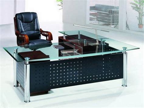 It makes your office look chic, giving a good impression of the cabin and thereby the room. modern design glass top computer desk | Office table design, Modern office desk, Contemporary ...
