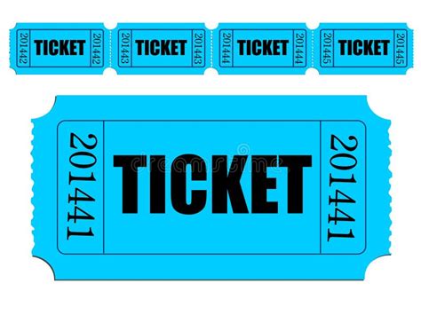 Image Of Single Ticket And Strip Of Tickets Stock Vector Illustration