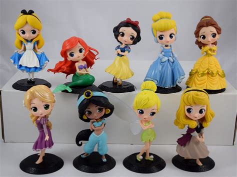 Complete Set Of Q Posket Disney Characters 55 Inches Vinyl Figures By