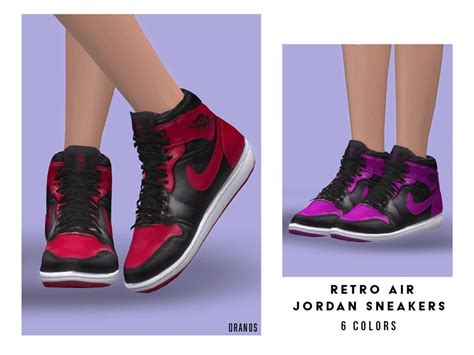 Sims 4 — Retro Air Jordan Sneakers Female By Oranostr — New Mesh