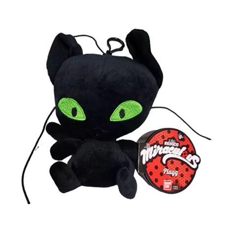 Bandai Zag Heroez Plagg Miraculous Ladybug Cat Noir 6 Plush Keychain