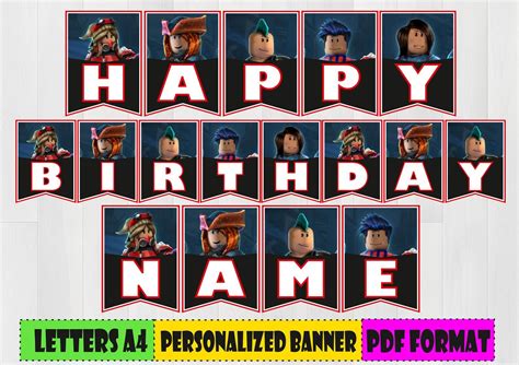 Digital Roblox Personal Banner Roblox Printable Decoration Etsy In