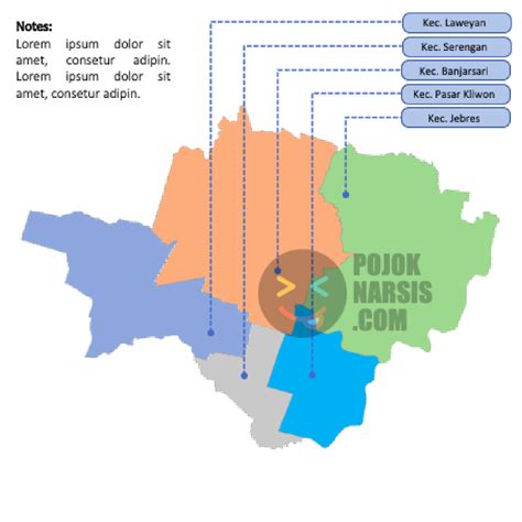 Peta Kota Solo HD Vector Infografis Powerpoint Pojok Narsis