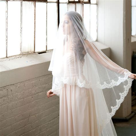 Cathedral Length Veil With Blusher Drop Veil French Alencon Lace