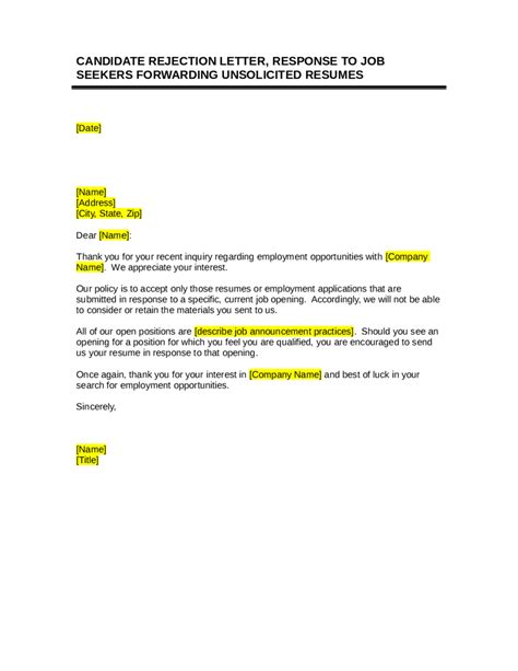 2024 Job Rejection Letter Fillable Printable Pdf And Forms Handypdf