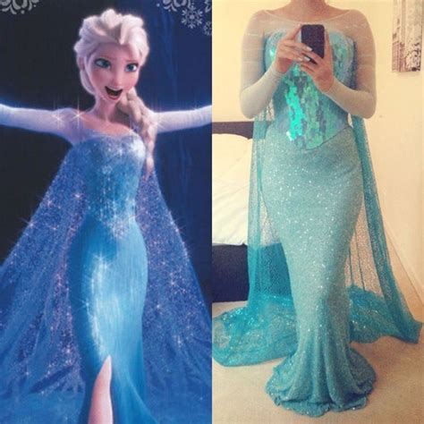 Frozen Movie Elsa Queen Blue Fancy Dress Adult Lady Tulle Costume Cosplay Dress In Clothes