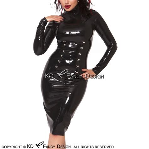 Black Sexy Latex Dress With Lacing At Front And Full Back Zippers Rubber Dress Bodycon Playsuit