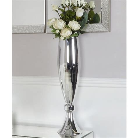 Medium Silver Glass Vase Silver Glass Vase Vases