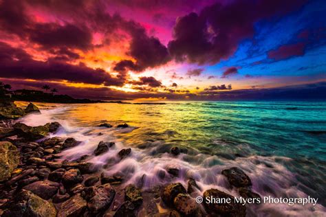 Beautiful Hawaiian Sunset Fine Art Print Titled Rainbow