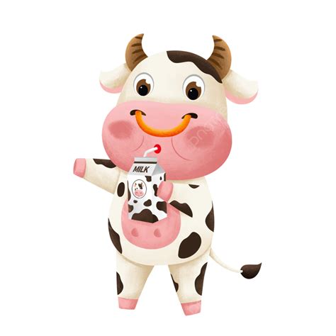 Cow Milk White Transparent Milk Cow Cow Cattle Drink Milk Png Image