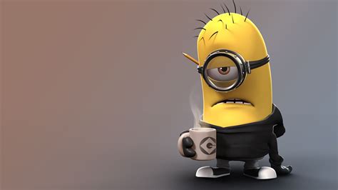 One Eye Minions With Cup Hd Minions Wallpapers Hd Wallpapers Id 64807