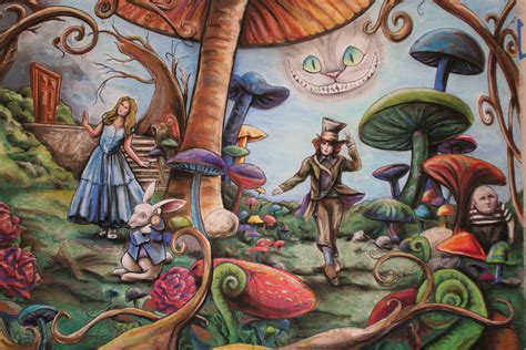 Alice In Wonderland Mural That I Helped Draw Finished Product