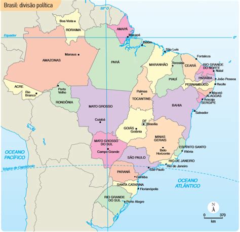 Divisão Política Do Brasil Mapa Projeto Geografando