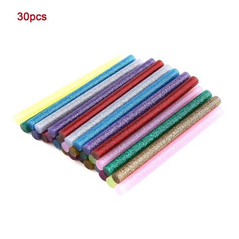 30pcspack Multi Colors Glitter Hot Glue Sticks Non Toxic High Adhesive Sticks Melt Glue Diy