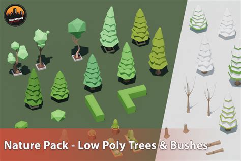 Nature Pack Low Poly Trees And Bushes 3d Vegetation Unity Asset Store