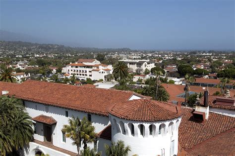 Santa Barbara County Courthouse Aerial View In Santa Barbara Photograph