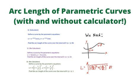 Arc Length Parametric Curves With And Without Calculator Calculus Youtube