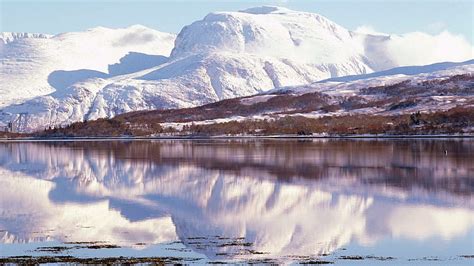 Hd Wallpaper Ben Nevis Tallest Mountain In Scotl Reflection Snow