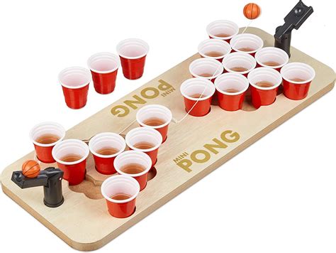 Relaxdays Mini Beer Pong Drinking Game Set Red Cups 4cl Beer And Shots Ideal For Travel H X