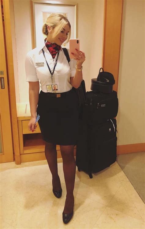 Beautiful Flight Attendants And Female Pilots — Amy Beautiful Blonde Hosty From British Airwa