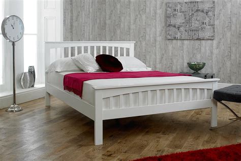 Plus money saving mattress offer this elegantly styled wooden bed is all about the curves, as the attractively shaped headboard and footboard is echoed by. Heywood White Solid Wood Bed Frame 6ft - Super King ...