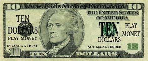 Printable Play Money Dollar Bill