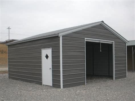 Enclosed Metal Garage Vertical Roof 20w X 21l X 9h 1 Car