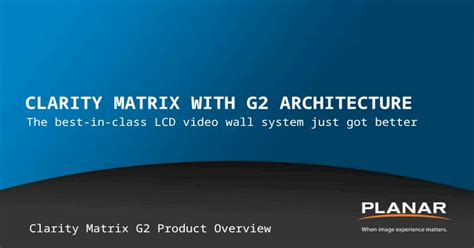 Clarity Matrix With G2 Architecture The Best In Class Lcd Video Wall