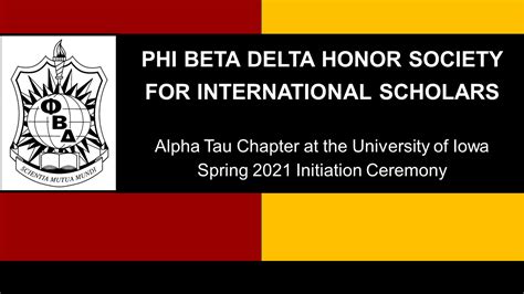 Alpha Tau Chapter Phi Beta Delta Honor Society For International Scholars