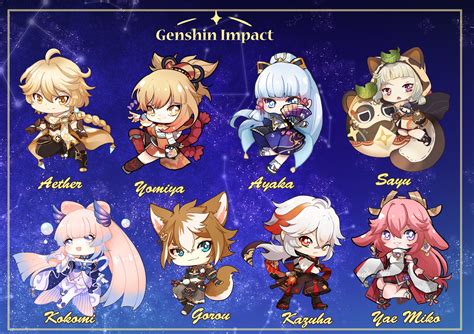 Genshin Impact Stickers Set 1 Etsy