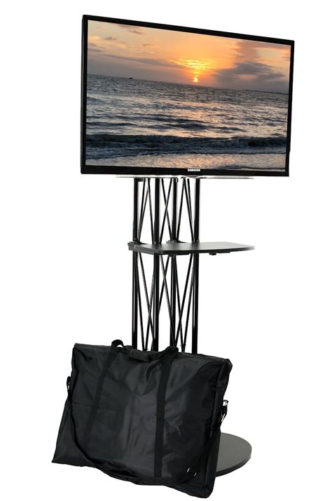 Ciera Ez Fold All In One Folding Truss Portable Tv Stand With Shelf For