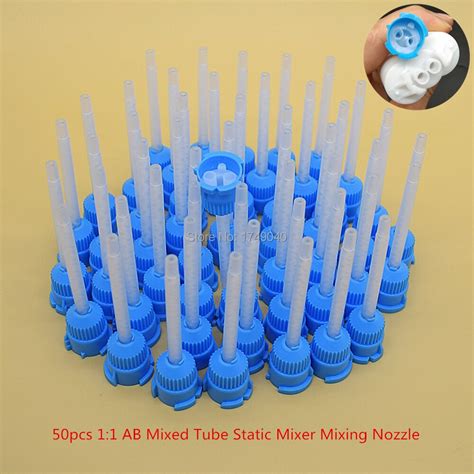 50pcs Static Mixing Nozzles Ab Glue Mixed Tube Epoxy Adhesive