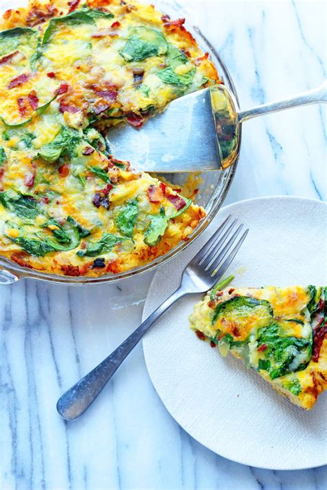 Spinach And Bacon Hash Brown Quiche