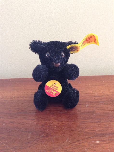 He is just the right size for your doll, standing 5 tall. Steiff Miniature Original Teddy Bear Black Mohair Mint ...
