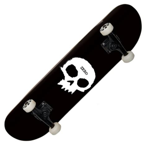 Zero Skateboards Single Skull Blackwhite Complete Skateboard 80