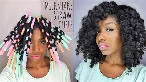 Please comment!!\r get permanent black hair. The CurlDaze Milkshake Straw Curl Method on Natural Hair ...