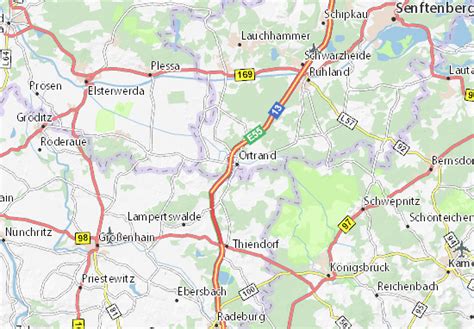 Michelin Landkarte Ortrand Stadtplan Ortrand Viamichelin
